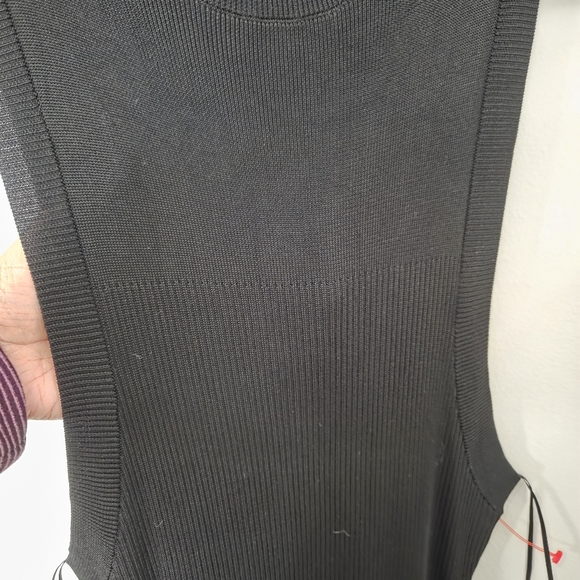 Good American Womens Ribbed Sleeveless Black Turtleneck Midi Dress. Sz 3/4 Large - Picture 4 of 11